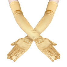 Dames 21'' Lange Flapper Satijnen Handschoenen Champagne Ellebooglengte Jaren '20 Operakostuum Bruidsdanshandschoenen Voor Avond Feest Champagne Goud
