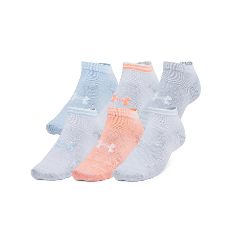 Under Armour Unisex-Adult Essential Low Socks 6 Pack (897) Flare Orange/White/Flare Orange X-Large