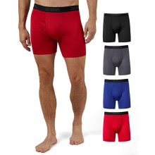 32 Degrees COOL Boxer da uomo, in confezione da 4, con rete attiva, ad asciugatura rapida, nero/char/blu/fuoco medio