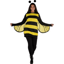 Amscan Zwart-gele Queen Bee-kostuumset voor volwassenen - standaardformaat (1 set) - Leuke buzz-waardige outfit, perfect voor feesten en thema-evenem