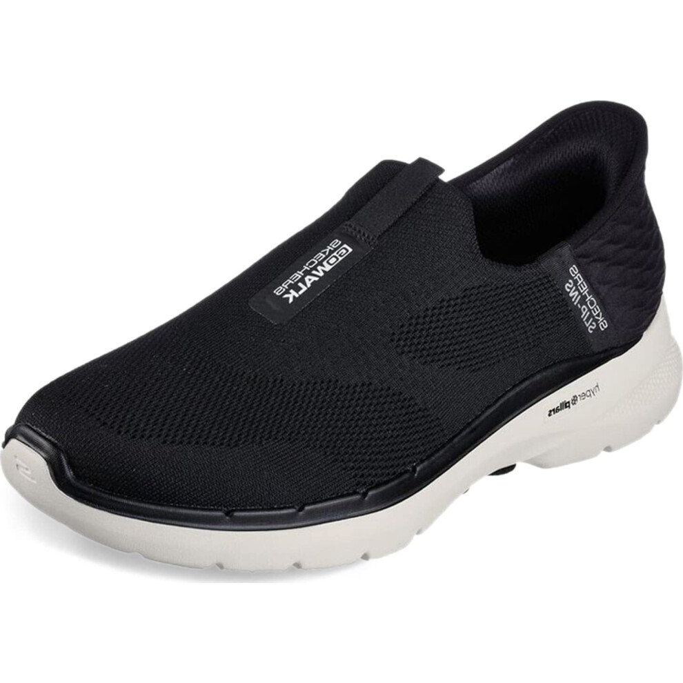 Skechers Men's Gowalk 6 Slip-Ins-Athletic Slip-On Walking Shoes | Casual Sneakers With Memory Foam Black/White 10.5 X-Wide