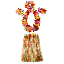 JEKANEL 1 s?t 60 cm voksen hula gr?s nederdel Hawaii festkostume Luau danse nederdele (flerfarvet)