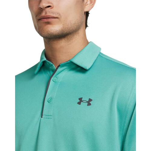 Under Armour Polo da golf Under Armour Tech da uomo (957) Green Wave // ???itch Grey X-Small 1