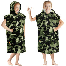 SUN CUBE Peignoir langer pour enfants Poncho de surf Serviettes de plage pour enfants Serviette capuche pour tout-petits Bain Piscine Microfi