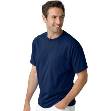 T-shirt Hanes TAGLESS 6.1 a maniche corte con tasca profonda blu scuro piccola