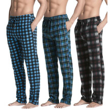 Real Essentials 3er-Pack: Herren-Pyjamahosen aus Fleece mit Karomuster Lounge-Pyjamahosen-Set 4XXL