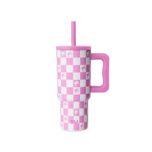 Jednoduch modern detsk sklenicka Barbie 24 oz s rukojet a silikonovm brckem | Odoln proti rozlit Odoln proti niku | Opakovane pouiteln lh