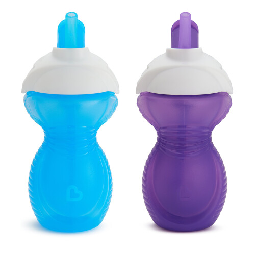 Munchkin Munchkin Click Lock Flip Straw Toddler Sippy Cup 9 onces 2 Pack Bleu/Violet