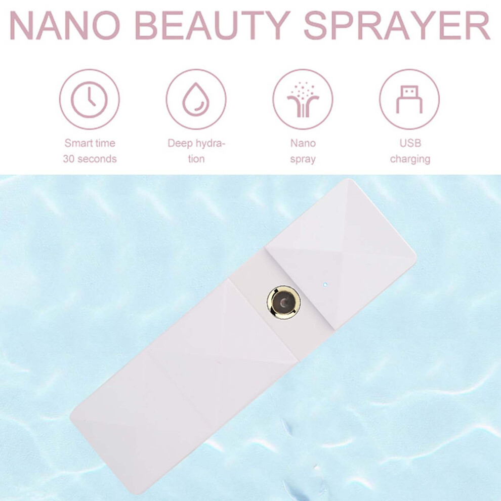 White Portable Usb Nano Handy Mist Spray Face Humidifier, 6Ml,