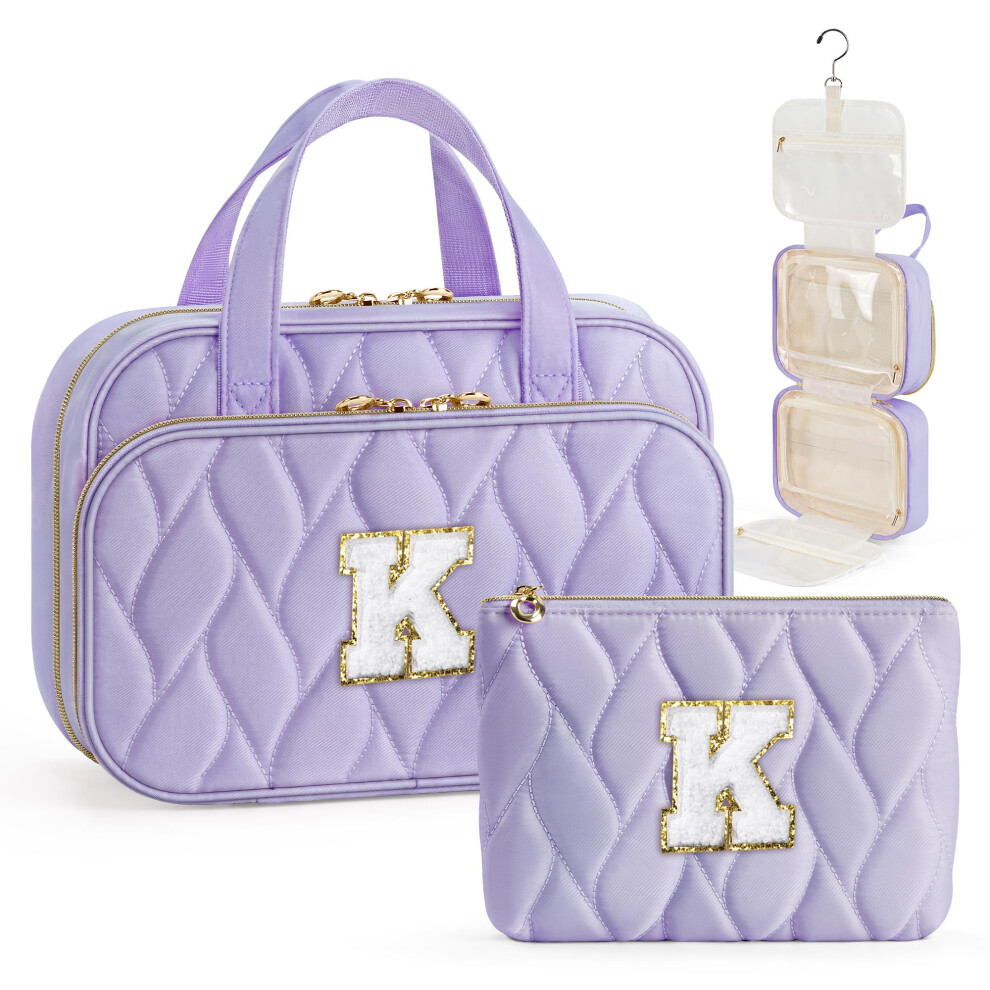 Yoolife Birthday Gifts For Women Teen Girls - Hanging Toiletry Bag Initial Makeup Bag Personalized Large Toiletry Bag Gifts For Women Teen Girls Da