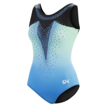Body da ginnastica GK Girls Dazzling Diamonds - Costume da ballo con elastico abbinato per bambine e ragazzi (TD Blu)