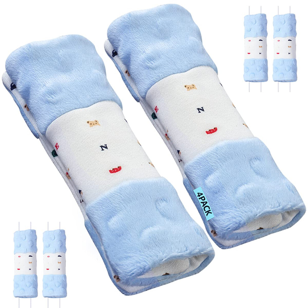 1 One Enjoy 4 Packs Harness Pads Baby Car Seat Strap Covers, Universal Baby Belts Pads Shoulder Covers For Newborns Car Seats, Pushchair, Stroller 15 X 5Cm