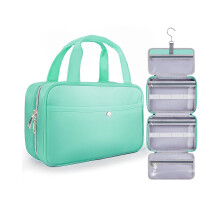 Chakipee Travel Hanging Toiletry Bag for Women - Waterproof Cosmetic Organizer with Clear Window Lightweight Bathroom Bags for Essentials Makeup S