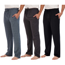 Real Essentials 3er-Pack Baumwoll-Herren-Pyjamahosen, Loungewear, Schlafhosen, Nachtwsche, Pijamas Para Hombres, Modal-Pj, weicher Jersey, Korde