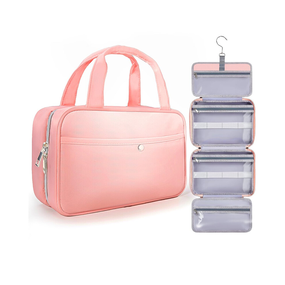 Chakipee Travel Hanging Toiletry Bag For Women - Waterproof Cosmetic Organizer With Clear Window Lightweight Bathroom Bags For Essentials Makeup S