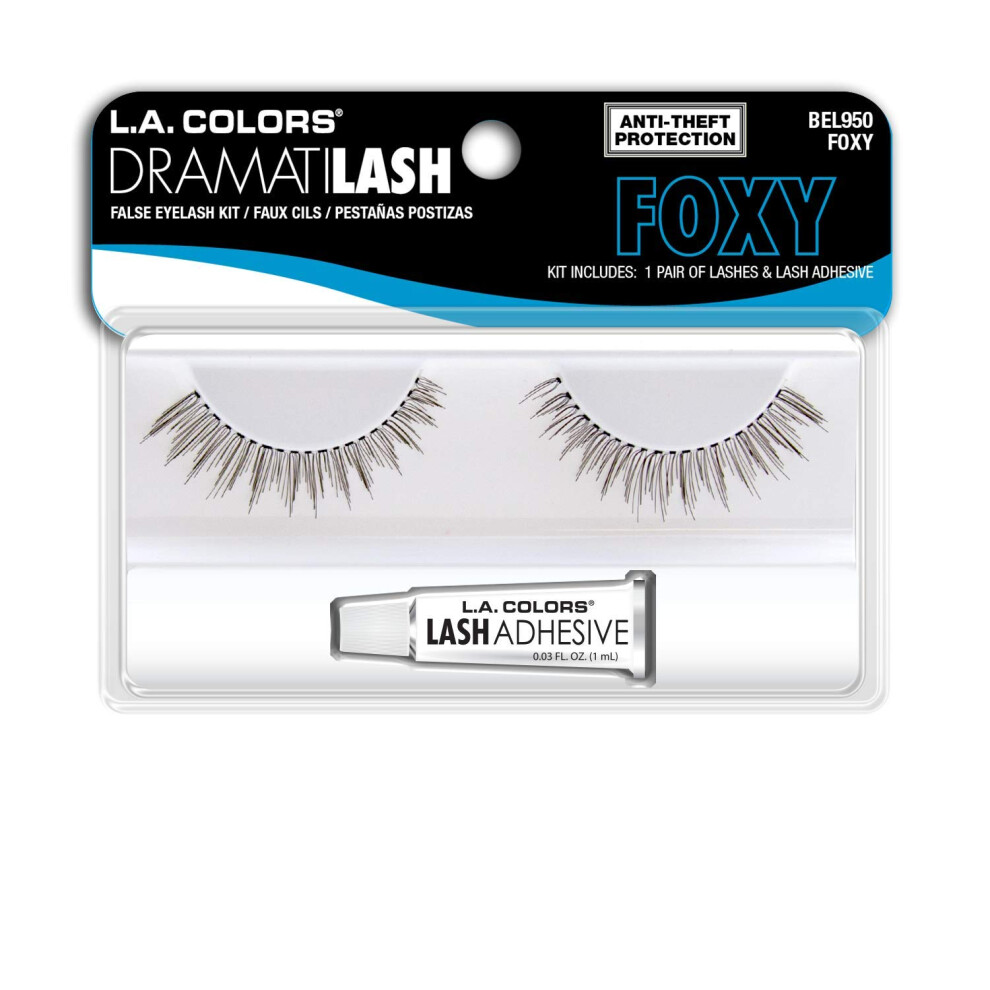 L.a. Colors False Eyelash Kit With Glue, Foxy, 1 Fluid Ounce