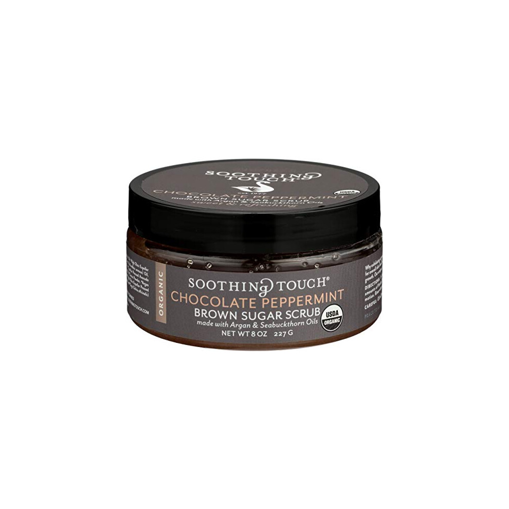 Soothing Touch Brown Organic Herbal Sugar Scrub Chocolate Peppermint 8 Oz