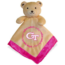 Georgia Tech Yellow Jackets Baby Security Snuggle Bear Rosa Decke – 14"" x 14"" NCAA Geschenkset für Kleinkinder