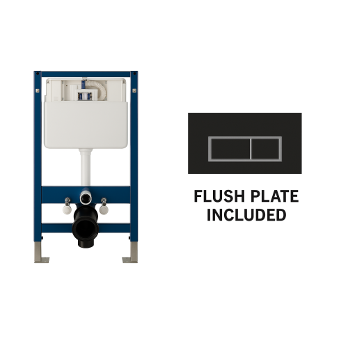 (White Flush Button) Wall Hung Concealed Cistern With Optional Flush Button 2