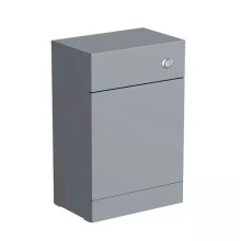 (500mm WC Cabinet) Handleless Bathroom High Gloss Light Grey Wall Hung Vanity Unit Sink Cabinet Basin Storage Furniture Door Toilet (Copy)