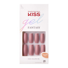 Kiss Gel Fantasy High Volume Gel muotoiltu pitk neli krki Matte mauve liimaus kynnet FS04