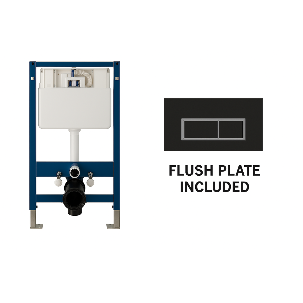 (Black Flush Button) Wall Hung Concealed Cistern With Optional Flush Button 5060501729997