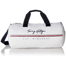 Tommy Hilfiger York Duffle Bag, Sac de Voyage Homme, Blanc Brillant, Taille Unique