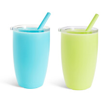 Munchkin Eenvoudig Schoon Toddler Sippy Cup Tumbler met Gemakkelijke Rietje, 10 Ounce, 2-Pack, Blauw/Groen