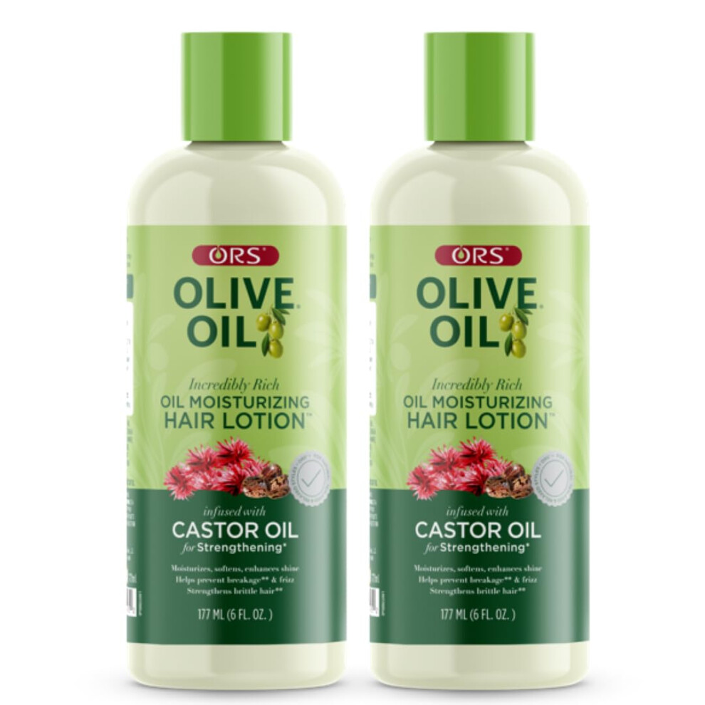 Ors Olive Oil Incredibly Rich Moisturizing Hair Lotion With Castor Oil 6 Ounces (Pack Of 2)