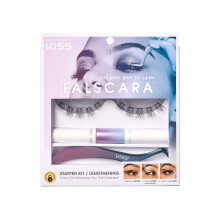 KISS Falscara Kit Inizio Extension Ciglia Falsi 10 Wisps Riutilizzabili Leggeri