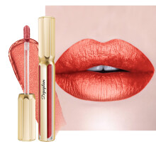 Depuplum Rossetti Rossi per Donna Rossetto Metallico a Lunga Durata Antiaderente Lucidalabbra Luccicante Leggero Idratante Copertura Completa Col