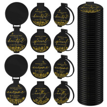 HSDSH 100 st Inspirerande kompakt spegel Bulk liten ficka spegelvska Rund brbar hopfllbar sminkspegel Mini kompakt spegelpresenter fr kvinnor
