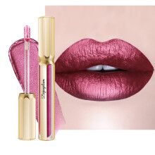 Depuplum Rossetti Bordeaux per Donna Rossetto Metallico Lunga Durata Tazza Antiaderente Lucidalabbra Luccicante Leggero Idratante Copertura Compl