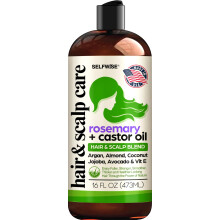 Bio Rosmarinöl für Haarwachstum mit Rizinus, Argan, Kokos, Mandel, Jojoba, Avocado, Traubenkern, Vitamin E, Lavendel & Pfefferminze