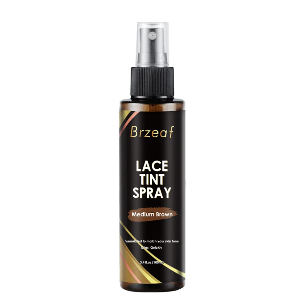 Grospe Brown Lace Tint Spray For Wigs - Dark Medium And Light Shades For Closures And Frontal Lace Wigs - 100Ml