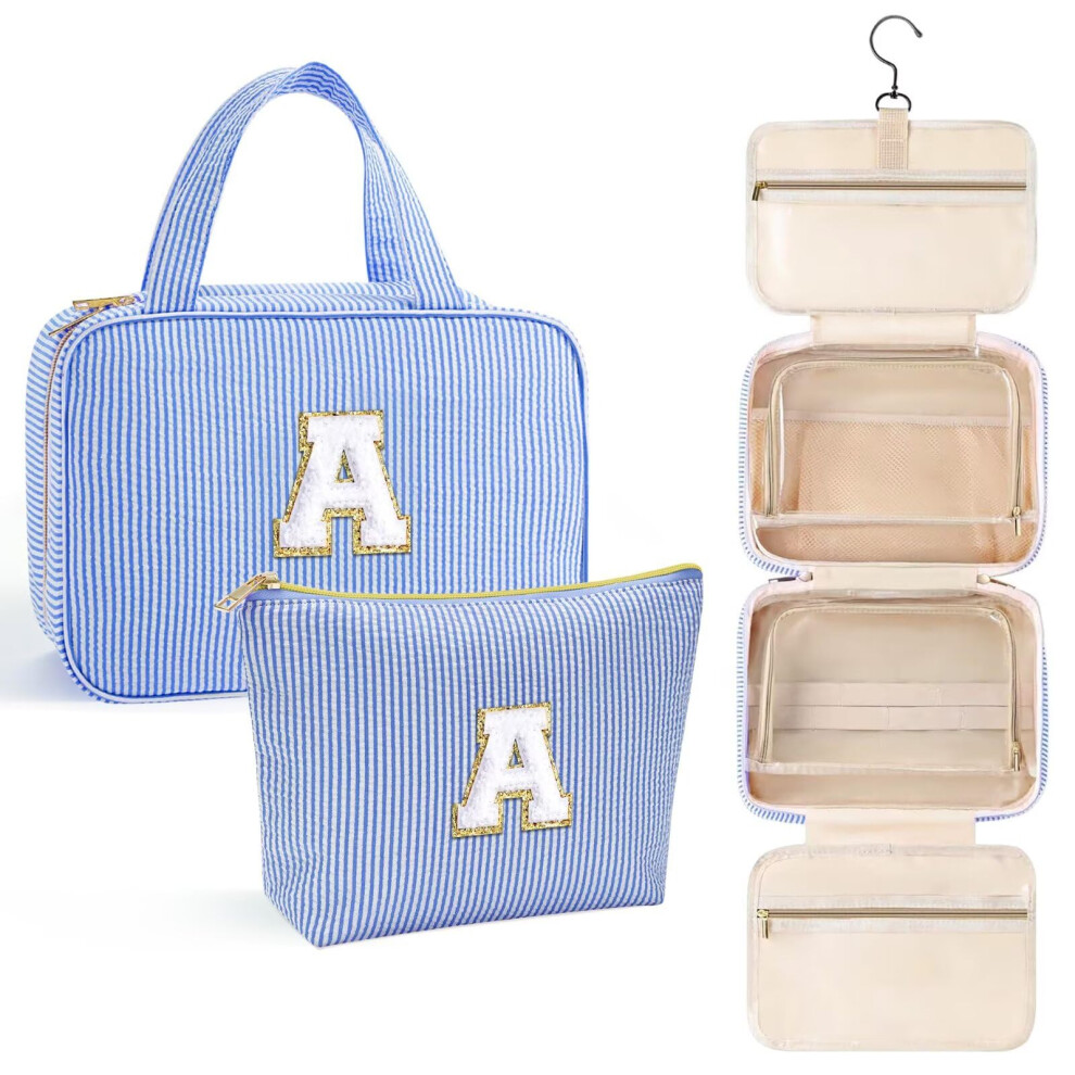 Yoolife Hanging Toiletry Bag Makeup Bag For Women Girls Initial Toiletry Bag Cosmetic Bag Personalized Birthday Gifts For Women Teen Girls Letter