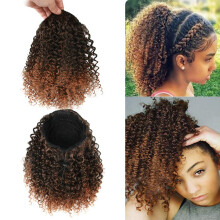 Kurze Afro Kinky Locken Pferdeschwanzverlängerung für Frauen (M)