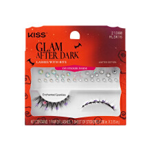 KISS Halloween Eyelashes Enchanted Sparkles 12 mm-es termszetes volumenu muszempillk pillangs dsztssel s drgako matrickkal jrafelhasznlhat
