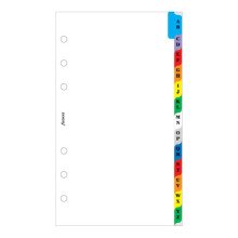 FILOFAX A-Z 2 Bokstavsfärgad Index för Personliga & Kompakta Organiserare (B131608)