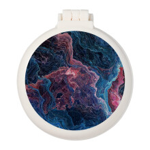 Mini spazzola per capelli tascabile con specchio portatile per borsa/tascabile da viaggio (Dazzling Vector)