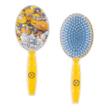 Spazzola per capelli per bambini Minions con coriandoli stelle scintillanti - dai 3 anni in su
