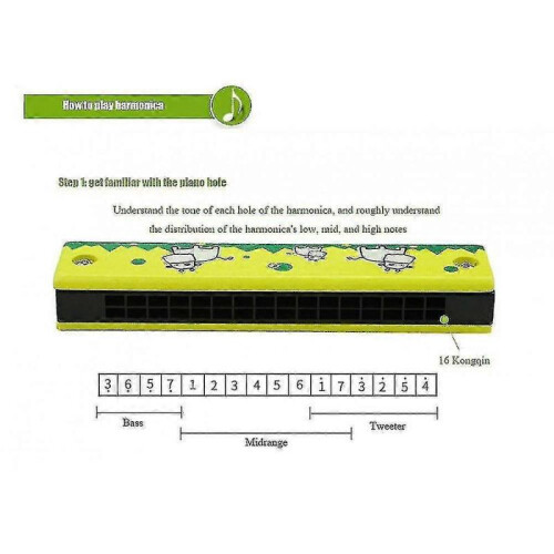 Kids Harmonica 16 Hole Children Harmonicas Educational Toys(yellow) 1