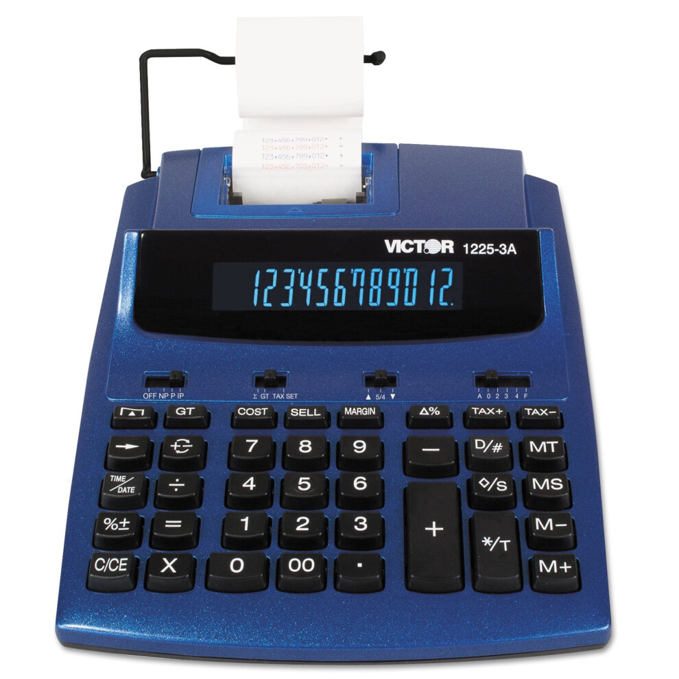 Photos - Calculator Victor 12253A Two-Color Printing Blue/Red Print 3 Lines/Sec Metallic Blue VCT12253A