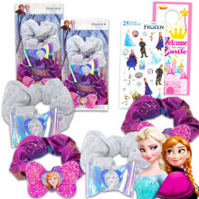 Chouchous pour cheveux Disney La Reine des Neiges  Lot de 4 accessoires pour cheveux Anna et Elsa et autocollants plus | lastiques  cheveux La