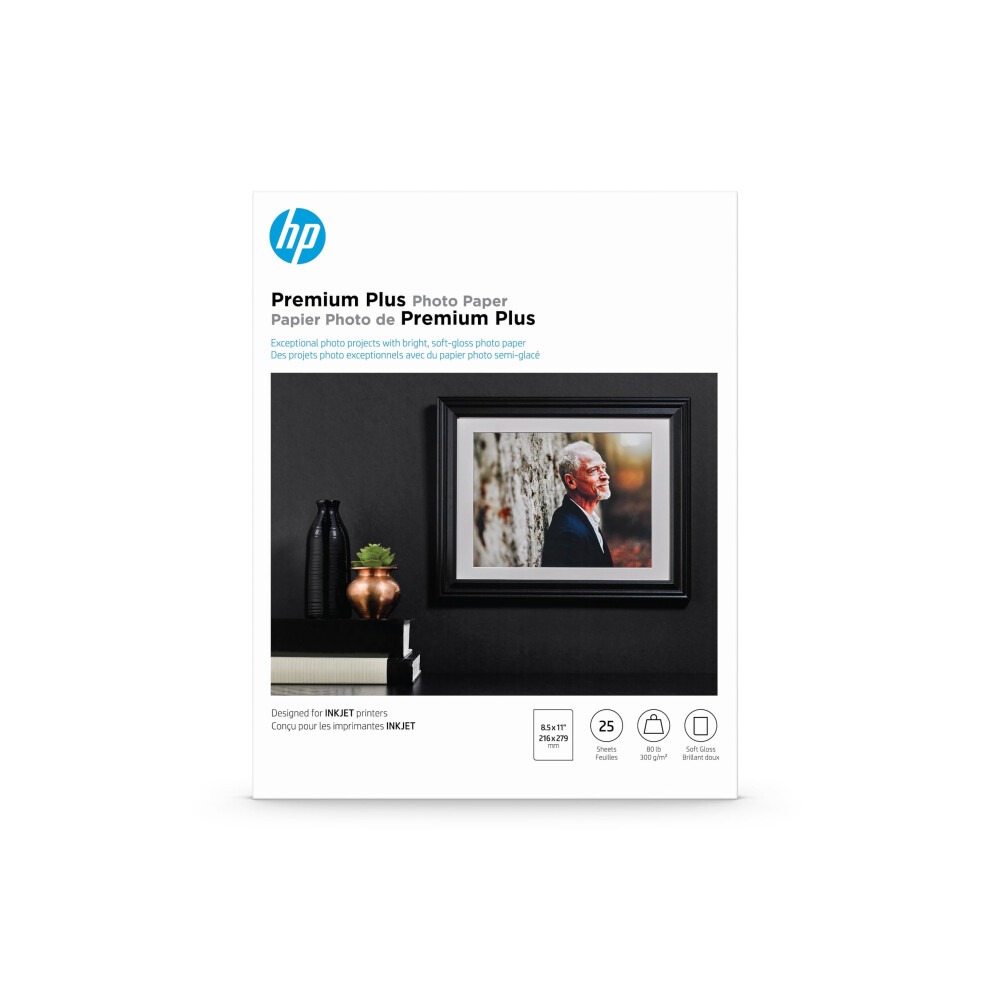 Photos - Office Paper HP Premium Plus Photo Paper Satin White 8.5x11 in 25 sheets CR671A (CR671A)