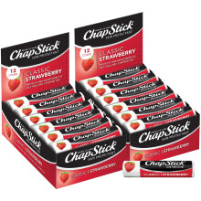 ChapStick Lip Care Classic Strawberry 12-Count - Balsamo per labbra sfuso fruttato e dolce 0,15 Oz ciascuno