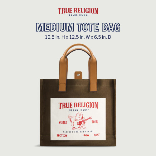 True Religion True Religion Tote Women's Medium Travel Shoulder Bag with Adjustable Strap Olive 1