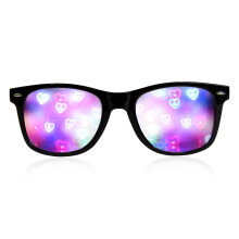 GloFX Ultimate Heart Diffraction Glasses - 3D Rainbow Hearts Effect with Black Frames - Great Festival Concert and Rave Accessory