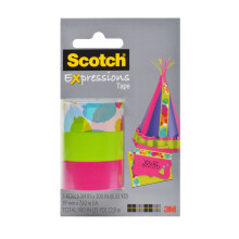 Scotch Expressions Magic Tape/ 3/4 x 300 Zoll/Aquarell/Rosa/Grn/ 3 Rollen/Packung (C214-3PK-8)