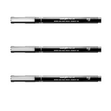 UNI-Ball PIN-Zeichenstift FINELINER Ultra FINE LINE Marker 0,05 mm schwarze Tinte  [3er-Pack]